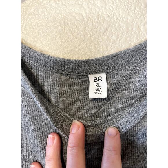 B.P. Nordstrom Dark Heather Grey Classic Cozy Ribbed Long Sleeve Tee Size XL - Picture 2 of 6